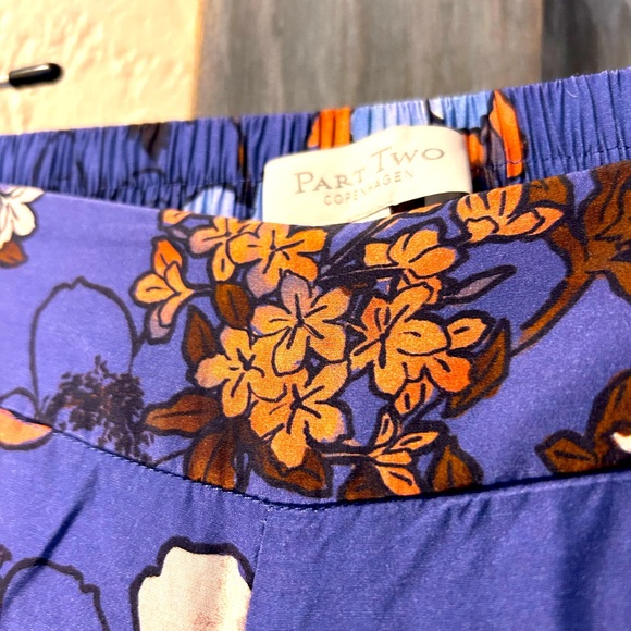 PART TWO Floral Silk Wide Leg Trousers Size S - Picture 1 of 6
